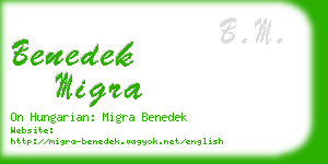 benedek migra business card